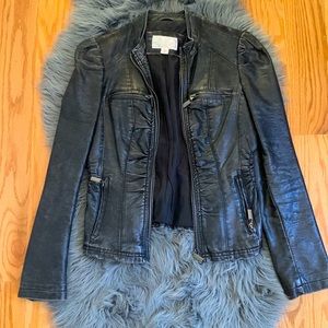Faux distressed leather jacket size small